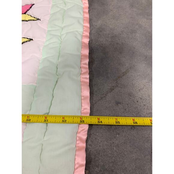 Patchwork, Country Quilt, Pink, Mint Green, Stars, Calico, Nursery, Bedding - Picture 4 of 4